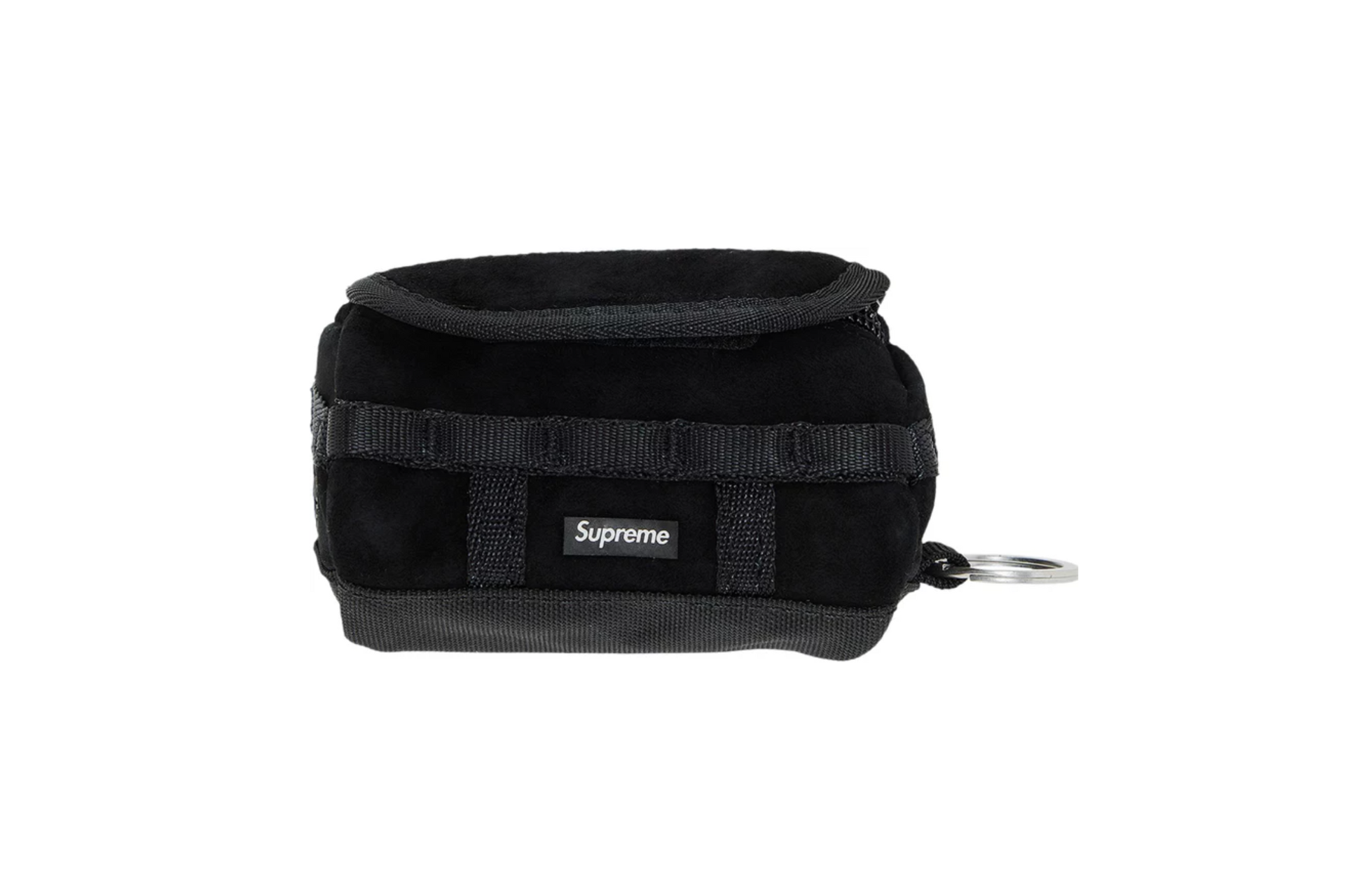 SUPREME X THE NORTH FACE SUEDE BASE CAMP DUFFLE BAG KEYCHAIN