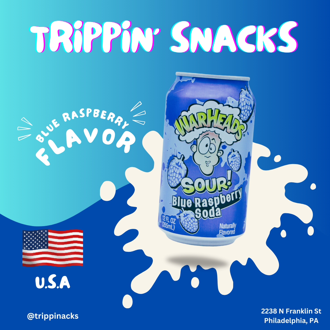 WARHEADS SOUR BLUE RASPBERRY SODA
