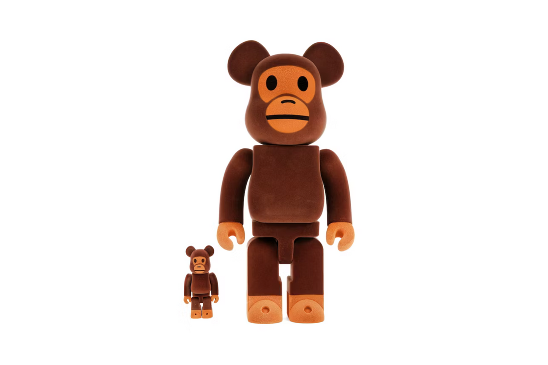 Bearbrick X Bape Baby Milo Flocky Version 100 & 400 Set%